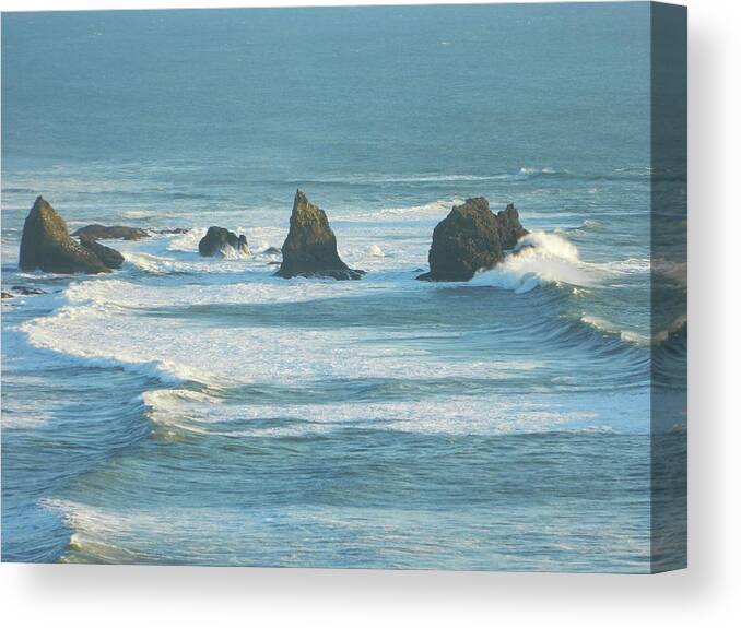 Oregon Canvas Print featuring the photograph Shadowed Waves by Gallery Of Hope 