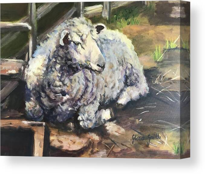Sheep Canvas Print featuring the painting Sheep by Gloria Smith