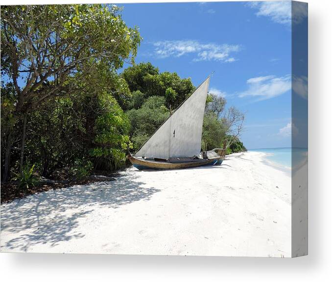 Maldives Canvas Print featuring the photograph Shipwrecked by Tiffany Marchbanks
