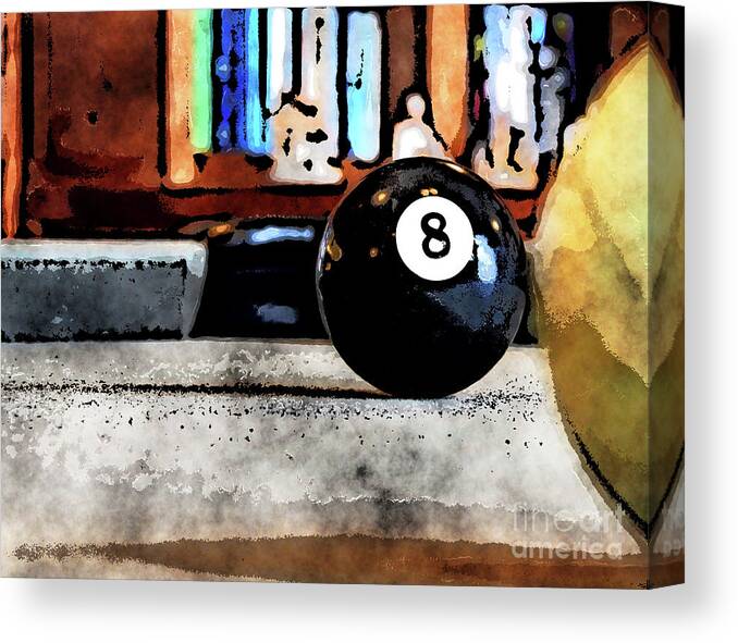 Pool Canvas Print featuring the digital art Shooting For The Eight Ball by Phil Perkins