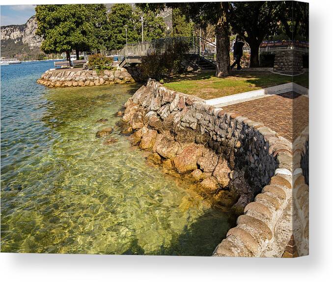 Italian Landscapes Canvas Print featuring the photograph Shores of Lake Garda by Ed James