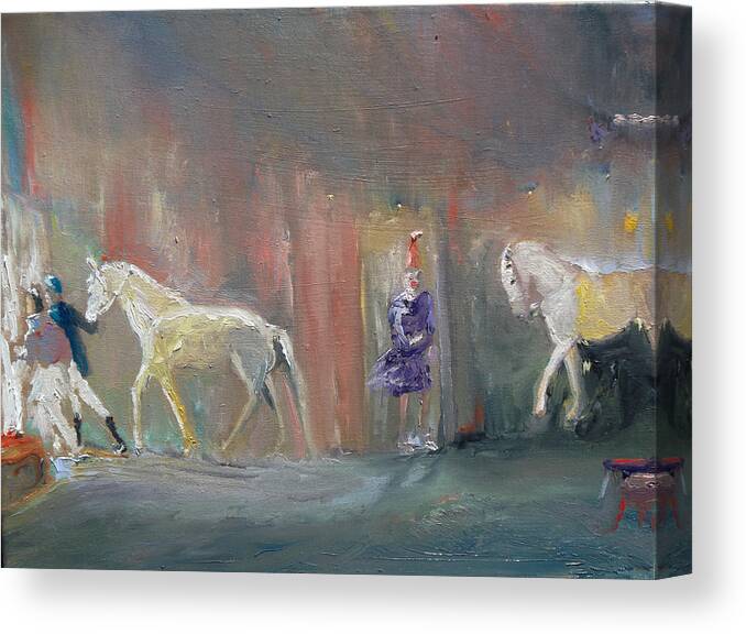Horses Canvas Print featuring the painting Showtime by Susan Esbensen