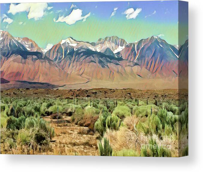 Mountains Canvas Print featuring the digital art Sierras I by Jackie MacNair