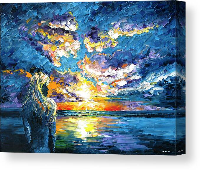 Sunset Canvas Print featuring the painting Siren's Dream by Nelson Ruger