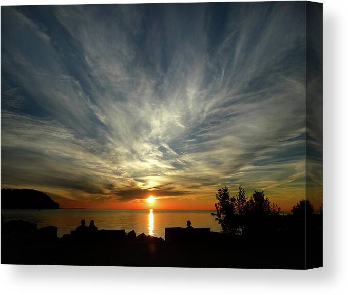 Sunset Canvas Print featuring the photograph Sister Bay Sunset by David T Wilkinson