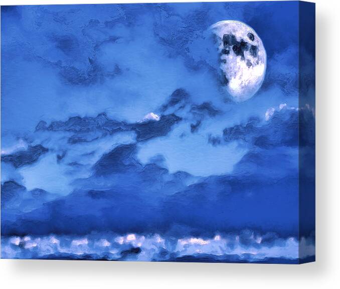 Landscape Canvas Print featuring the photograph Sky and Moon by Morgan Carter