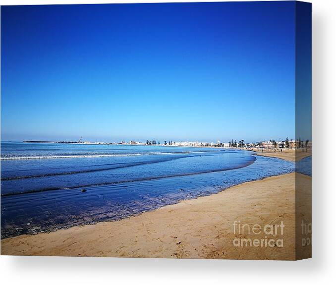 Landscape Canvas Print featuring the photograph Sky, sea and sand by Jarek Filipowicz