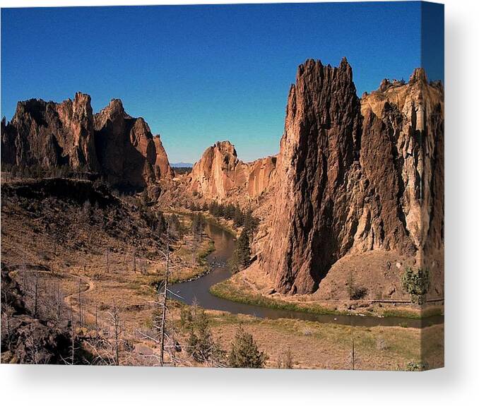Rock Canvas Print featuring the photograph Smith Rock by Lori Seaman