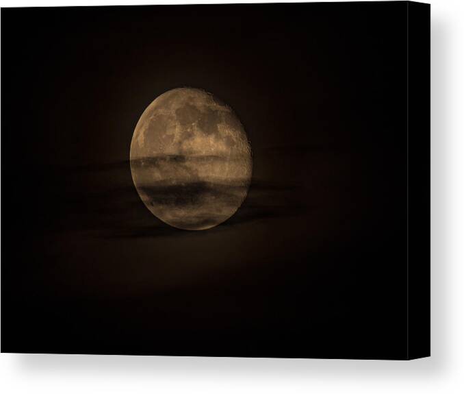 Moon Canvas Print featuring the photograph Smokey Moon by Jerry Connally