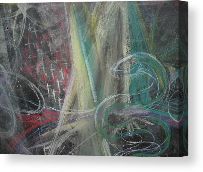 Chalk Canvas Print featuring the photograph Snake with Crosses by Stephen Hawks