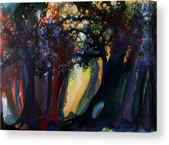 Landscape Canvas Print featuring the painting Sorting With Reality by Darcy Lee Saxton