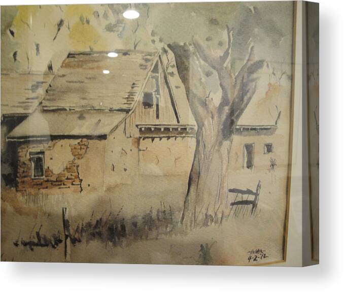 Barn Canvas Print featuring the painting Southland Adobe Barn by Steven Holder