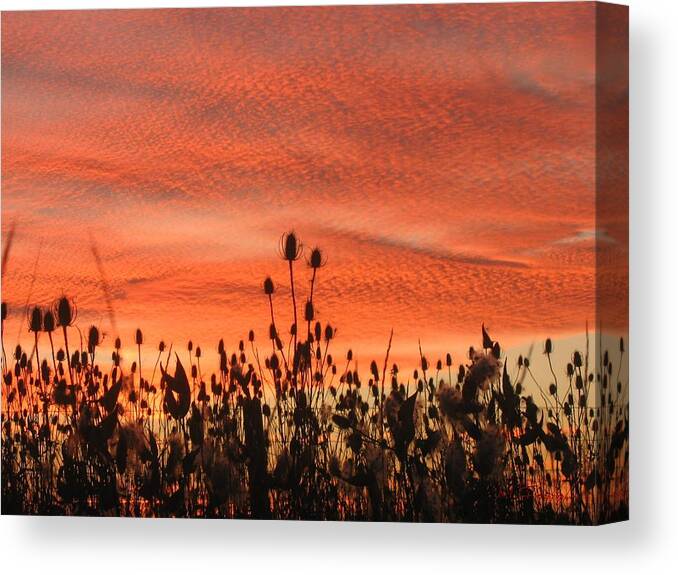 Sky On Fire Canvas Print featuring the photograph Sky On Fire by Maciek Froncisz