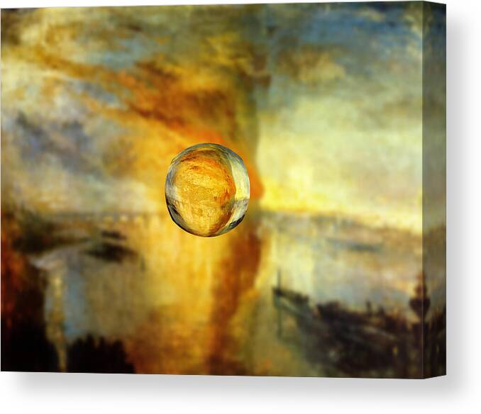Abstract In The Living Room Canvas Print featuring the digital art Sphere 26 Turner by David Bridburg