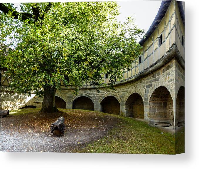 Spital Bastion Canvas Print featuring the photograph Spital Bastion Courtyard by Pamela Newcomb