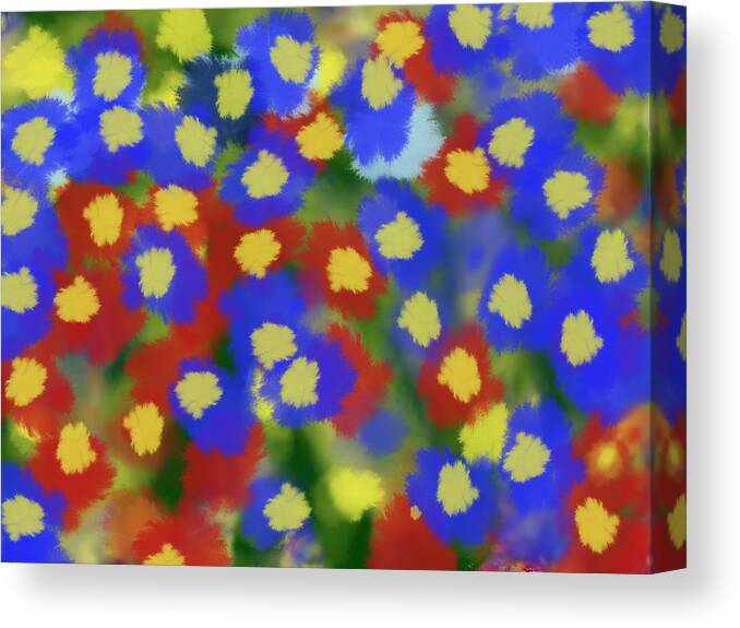 Rain Canvas Print featuring the painting Spring Flowers by Bill Minkowitz