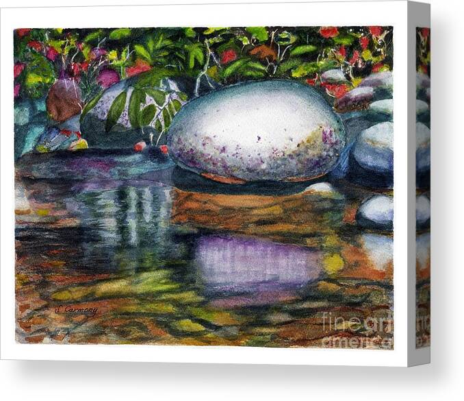 Rocks Canvas Print featuring the painting Reflections by Sue Carmony