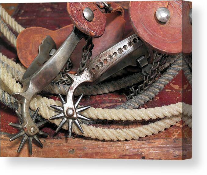 Western Canvas Print featuring the photograph Spurs #2 by Scott Kingery