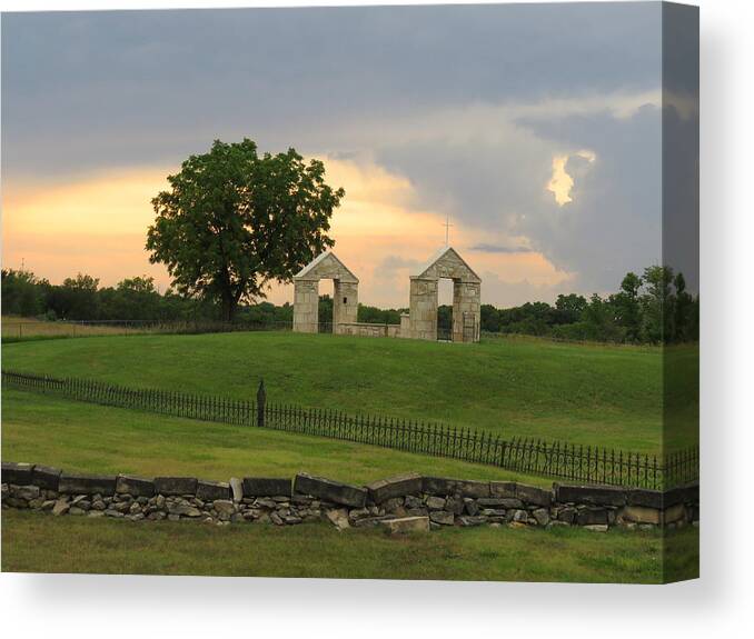 Church Canvas Print featuring the photograph St. Patrick's Mission Church Memorial by Keith Stokes