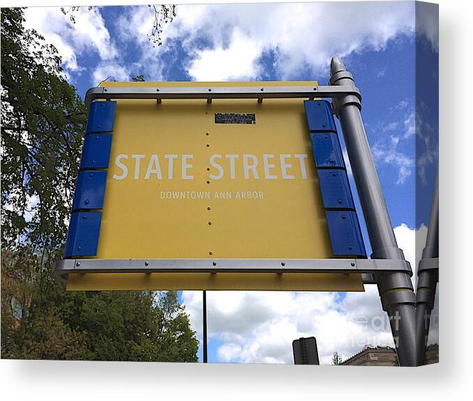 Michigan Union Canvas Print featuring the photograph State Street by Joseph Yarbrough