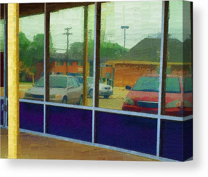 Cars Canvas Print featuring the photograph Store Front Parking Available by Chuck Shafer