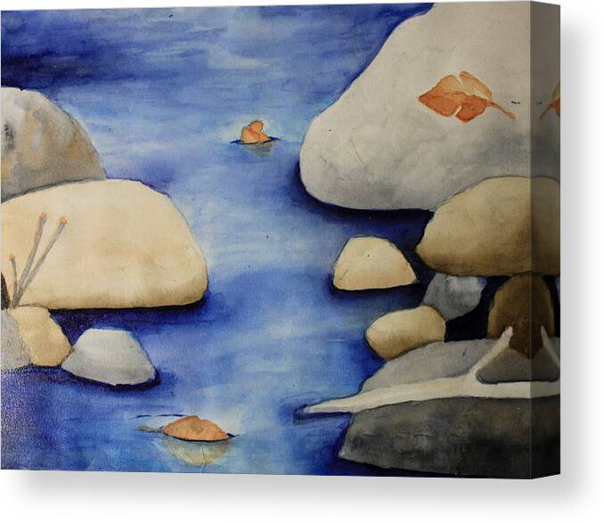 Water Canvas Print featuring the painting Stream by April Burton