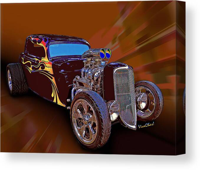 Street Canvas Print featuring the digital art Street Rod What Is It by Chas Sinklier