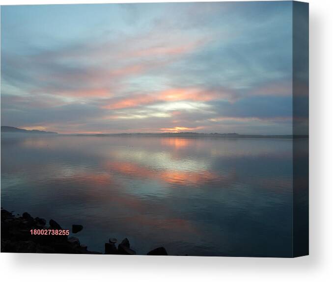 Galleryofhope Canvas Print featuring the photograph Striped Sunset With Lifeline # by Gallery Of Hope 