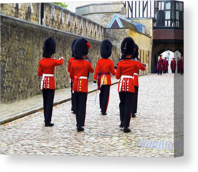 Tower Of London Canvas Print featuring the photograph Step Aside for the Tower Guard by Joe Schofield