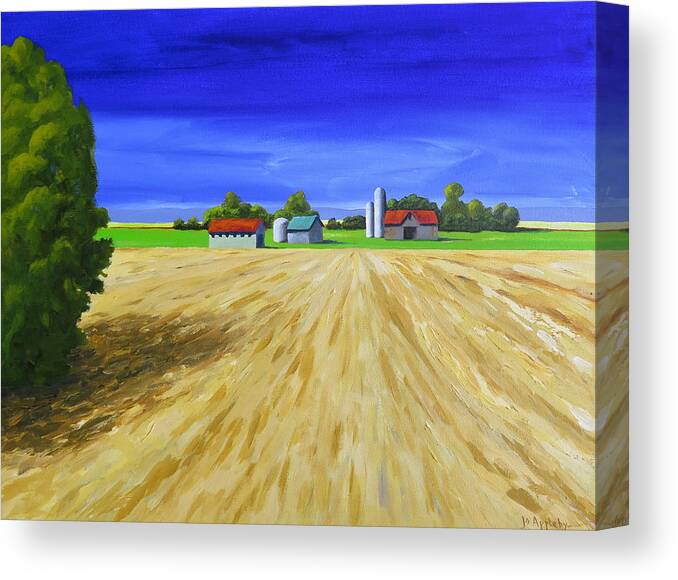 Jo Appleby Canvas Print featuring the painting Sunny Fields by Jo Appleby