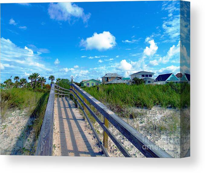 Beach Canvas Print featuring the photograph Sunrise Boardwalk Treasure Coast Florida C7 by Ricardos Creations