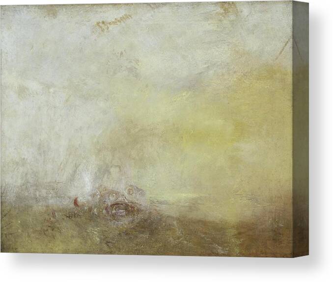 Joseph Mallord William Turner Canvas Print featuring the painting Sunrise with Sea Monsters by Joseph Mallord