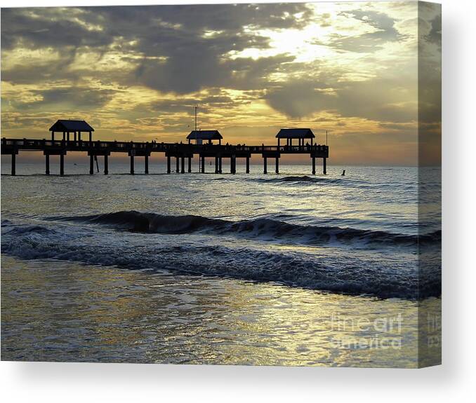 Sunset Canvas Print featuring the photograph Sunset AT The Pier 60 by D Hackett