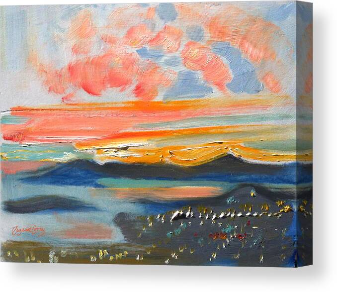 Landscape Canvas Print featuring the painting Sunset El Cerrito CA by Suzanne Giuriati Cerny