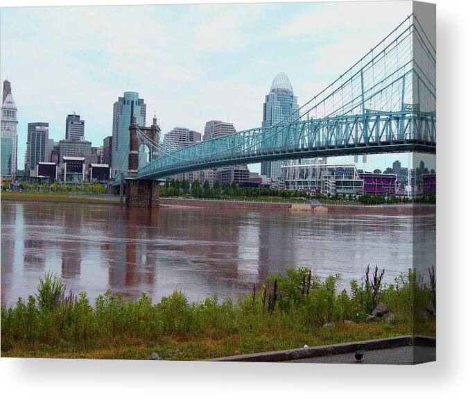 Roebling Canvas Print featuring the photograph Suspended Reflections by Melinda Dare Benfield