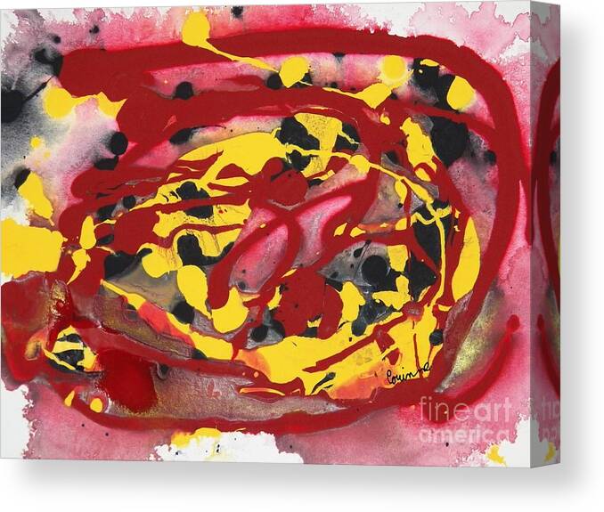 Abstract Canvas Print featuring the painting Swirling Fire by Corinne Elizabeth Cowherd