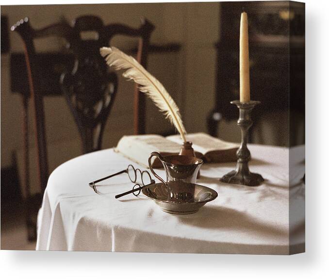 Table Canvas Print featuring the photograph Table Scene by M Kathleen Warren