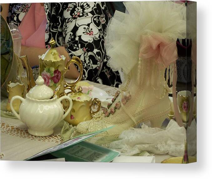 Digital Photography Canvas Print featuring the photograph Tea For Two by Laurie Kidd