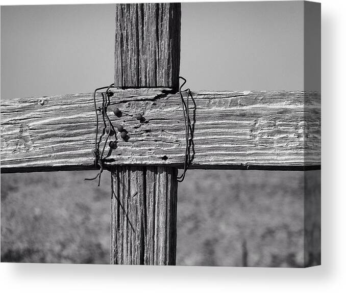 Cross Canvas Print featuring the photograph Terlingua by Gia Marie Houck