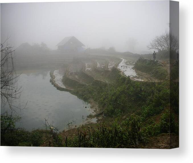 Terraces Canvas Print featuring the photograph Terraces in Sa Pa Village Vietnam by Irina ArchAngelSkaya