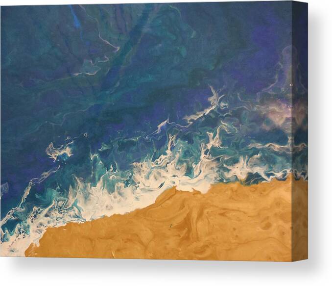 Acrylic On Canvas Canvas Print featuring the mixed media The Beach - TAC by Darin Black