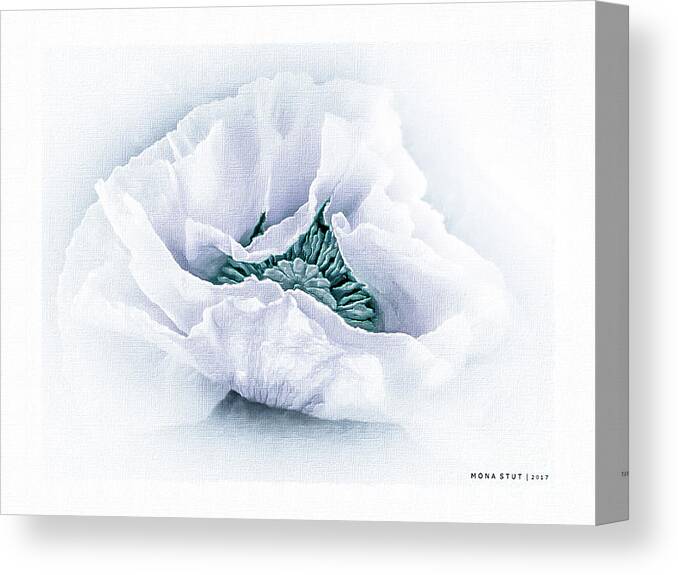 Mona Stut Canvas Print featuring the digital art The Beauty Of White Poppy by Mona Stut