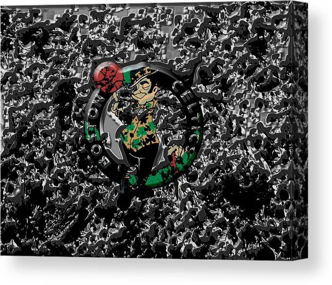 Boston Celtics Canvas Print featuring the mixed media The Boston Celtics 1a by Brian Reaves