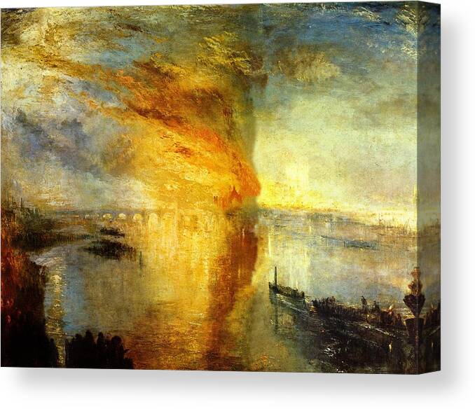 William Turner Canvas Print featuring the painting The Burning Of The Houses Of Parliament by William Turner