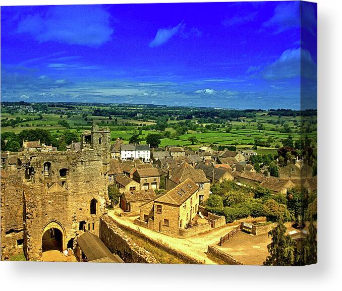 Landscape Canvas Print featuring the photograph The Castle View by Richard Denyer