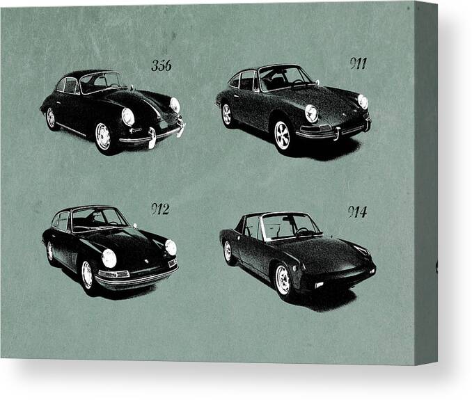 Porsche Canvas Print featuring the photograph The Classic Porsche Collection by Mark Rogan