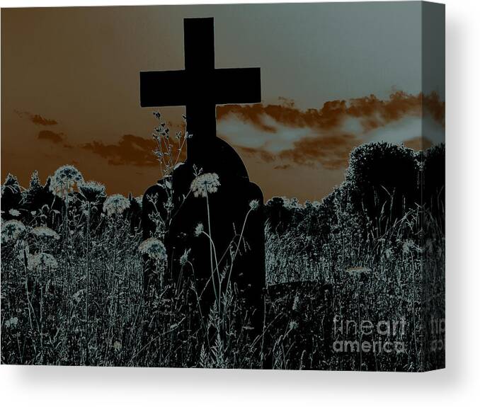 Grave Canvas Print featuring the photograph The Cross by Karen Lewis