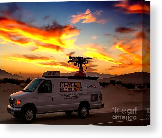 Kesq Canvas Print featuring the photograph The Deserts News Leader by Chris Tarpening