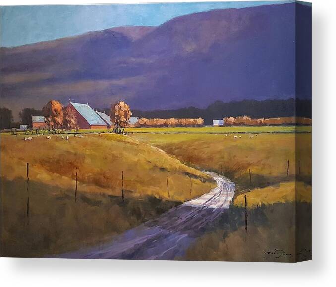  Canvas Print featuring the painting The Elders Place by Jessica Anne Thomas