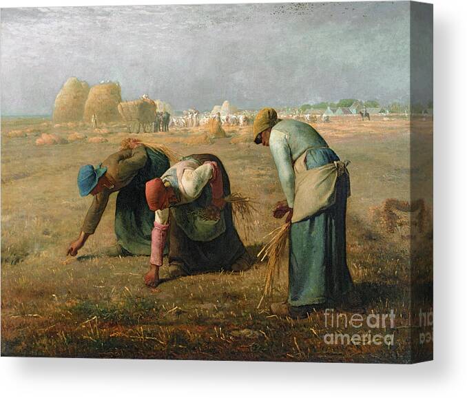 The Canvas Print featuring the painting The Gleaners by Jean Francois Millet